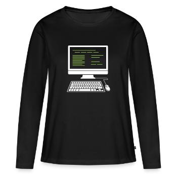 PC computer - Women's Premium Organic Long Sleeve Shirt - black - Front - Julia (174cm)