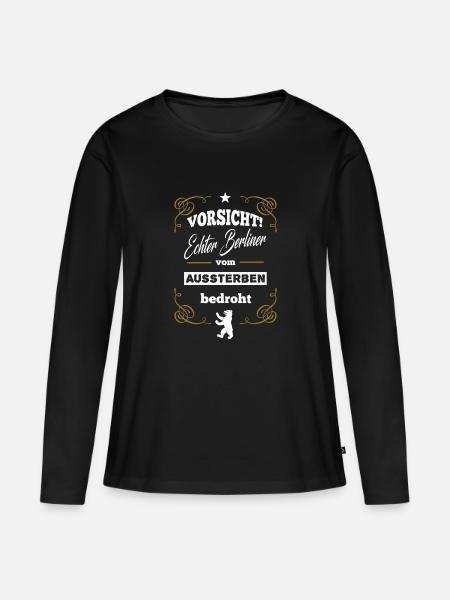 berliner vom aussterben bedroht - Frauen Premium Bio Langarmshirt - Schwarz