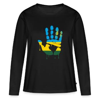 Donnez-moi cinq Rwanda - T-shirt manches longues Premium bio Femme - noir - Devant - Julia (174cm)