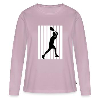 Squash - T-shirt manches longues Premium bio Femme - rose poudré - Devant - Julia (174cm)