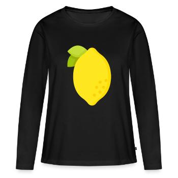 lemon - Women's Premium Organic Long Sleeve Shirt - black - Front - Julia (174cm)