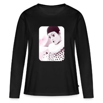Clown triste - T-shirt manches longues Premium bio Femme - noir - Devant - Julia (174cm)