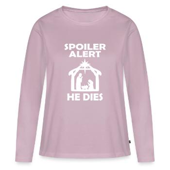 Christmas Spoiler Alert - Funny Christmas Meme - Women's Premium Organic Long Sleeve Shirt - dusky pink - Front - Julia (174cm)