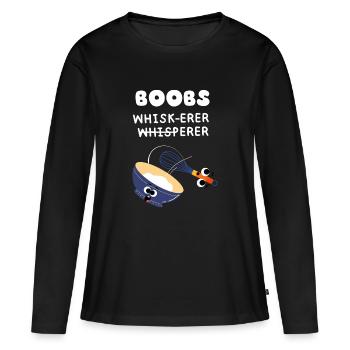 Drôle de consultante en lactation soutien à l’allaitement - T-shirt manches longues Premium bio Femme - noir - Devant - Julia (174cm)