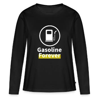 L’essence pour toujours - T-shirt manches longues Premium bio Femme - noir - Devant - Julia (174cm)