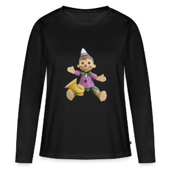 petit nez ByRino - T-shirt manches longues Premium bio Femme - noir - Devant - Julia (174cm)