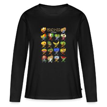 Sammlung von Arbeiterameisen - Frauen Premium Bio Langarmshirt - Schwarz - Vorne - Julia (174cm)