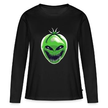 Green Xenomorph Tomato - Women's Premium Organic Long Sleeve Shirt - black - Front - Julia (174cm)