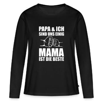 Mutter Spruch Geschenk Mama Muttertag - Frauen Premium Bio Langarmshirt - Schwarz - Vorne - Julia (174cm)