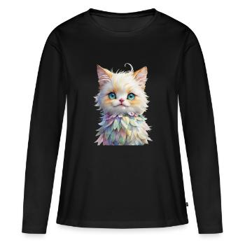 Niedliches Tier - Frauen Premium Bio Langarmshirt - Schwarz - Vorne - Julia (174cm)