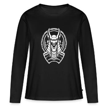 Hiéroglyphe égyptien drapeau du Nil pyramide du pharaon Le Caire - T-shirt manches longues Premium bio Femme - noir - Devant - Julia (174cm)
