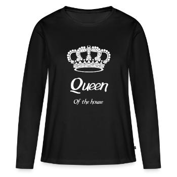 La reine de la maison - Un design fort et puissant - T-shirt manches longues Premium bio Femme - noir - Devant - Julia (174cm)