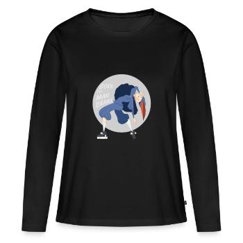Né pour faire du drame - T-shirt manches longues Premium bio Femme - noir - Devant - Julia (174cm)