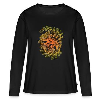 Neptune le caméléon - T-shirt manches longues Premium bio Femme - noir - Devant - Julia (174cm)