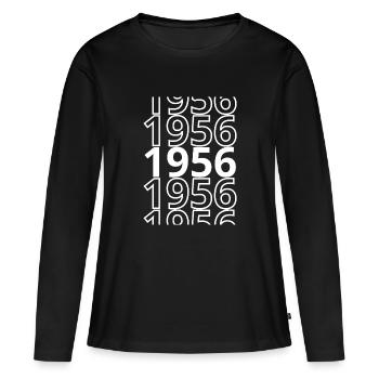 1956 1956 1956 - Frauen Premium Bio Langarmshirt - Schwarz - Vorne - Julia (174cm)