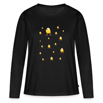 Alarme de poussin - T-shirt manches longues Premium bio Femme - noir - Devant - Julia (174cm)