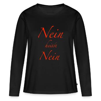 nein heisst nein - Frauen Premium Bio Langarmshirt - Schwarz - Vorne - Julia (174cm)
