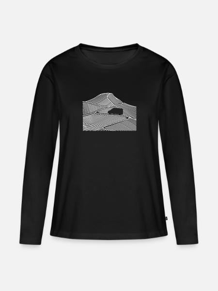 Berge, Camper Van, Wohnmobil, Campervan - Frauen Premium Bio Langarmshirt - Schwarz
