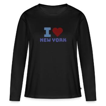 J’ADORE NEW YORK - T-shirt manches longues Premium bio Femme - noir - Devant - Julia (174cm)