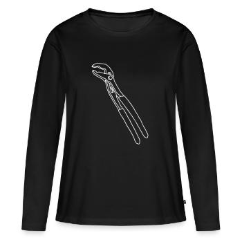 WRENCH - Women's Premium Organic Long Sleeve Shirt - black - Front - Julia (174cm)
