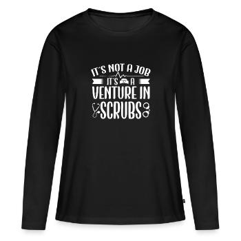 Une infirmière correctionnelle qui n’est pas un emploi Scrubs Gifts - T-shirt manches longues Premium bio Femme - noir - Devant - Julia (174cm)