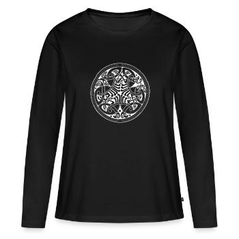 keltisches Symbol - Frauen Premium Bio Langarmshirt - Schwarz - Vorne - Julia (174cm)
