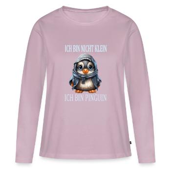 Kleiner süßer Pinguin Lustiger Spruch - Frauen Premium Bio Langarmshirt - Altrosa - Vorne - Julia (174cm)