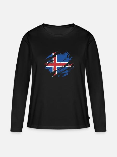 Island Jungs - Frauen Premium Bio Langarmshirt - Schwarz