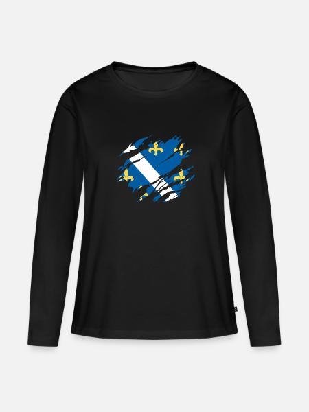 Bosnien Bosna Flagge - Frauen Premium Bio Langarmshirt - Schwarz