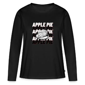 Gesundes Apfelkuchen-Rezept - Frauen Premium Bio Langarmshirt - Schwarz - Vorne - Julia (174cm)