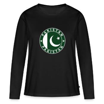 Pakistan - T-shirt manches longues Premium bio Femme - noir - Devant - Julia (174cm)