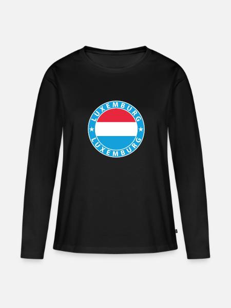 Luxemburg - Frauen Premium Bio Langarmshirt - Schwarz