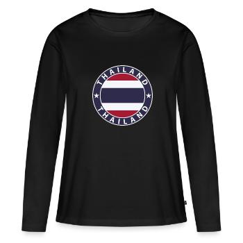 Thaïlande - T-shirt manches longues Premium bio Femme - noir - Devant - Julia (174cm)