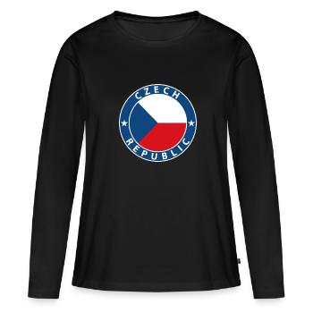 Tchéquie - T-shirt manches longues Premium bio Femme - noir - Devant - Julia (174cm)