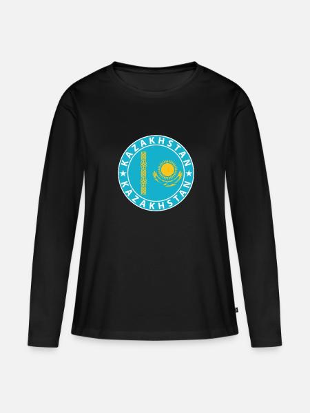 Kasachstan - Frauen Premium Bio Langarmshirt - Schwarz