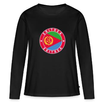 Eritrea - Frauen Premium Bio Langarmshirt - Schwarz - Vorne - Julia (174cm)