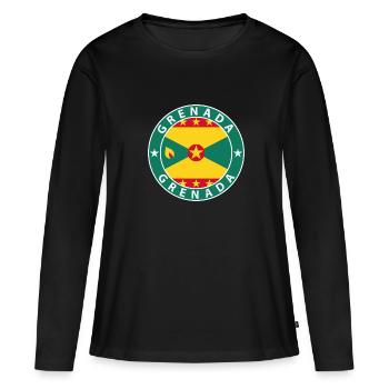 Grenade - T-shirt manches longues Premium bio Femme - noir - Devant - Julia (174cm)