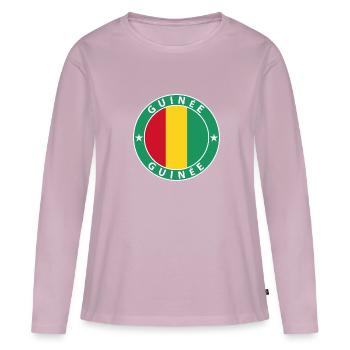 Guinée - T-shirt manches longues Premium bio Femme - rose poudré - Devant - Julia (174cm)