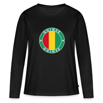 Guinée - T-shirt manches longues Premium bio Femme - noir - Devant - Julia (174cm)