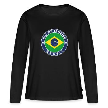 Rio de Janeiro - T-shirt manches longues Premium bio Femme - noir - Devant - Julia (174cm)