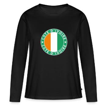 Côte d’Ivoire - T-shirt manches longues Premium bio Femme - noir - Devant - Julia (174cm)