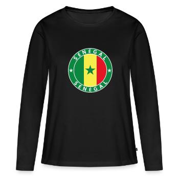 Sénégal - T-shirt manches longues Premium bio Femme - noir - Devant - Julia (174cm)
