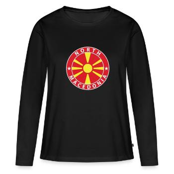 Macédoine du Nord - T-shirt manches longues Premium bio Femme - noir - Devant - Julia (174cm)