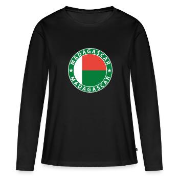 Madagascar - T-shirt manches longues Premium bio Femme - noir - Devant - Julia (174cm)