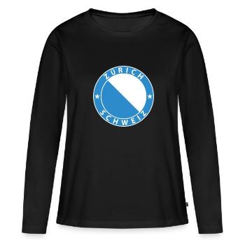 Zurich - Women's Premium Organic Long Sleeve Shirt - black - Front - Julia (174cm)