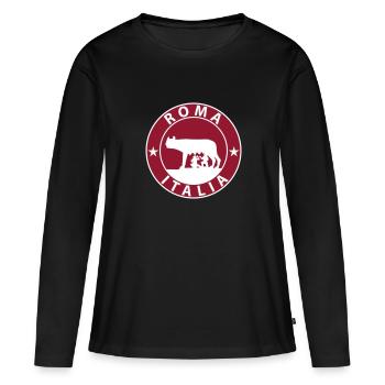Rome - T-shirt manches longues Premium bio Femme - noir - Devant - Julia (174cm)