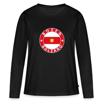 Bolzano - T-shirt manches longues Premium bio Femme - noir - Devant - Julia (174cm)