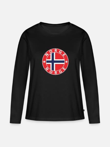 Norwegen - Frauen Premium Bio Langarmshirt - Schwarz