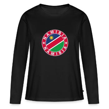 Namibia - Frauen Premium Bio Langarmshirt - Schwarz - Vorne - Julia (174cm)