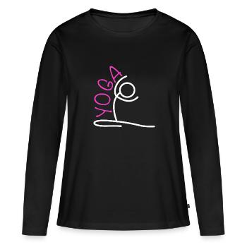 Yoga Outfit - Women's Premium Organic Long Sleeve Shirt - black - Front - Julia (174cm)